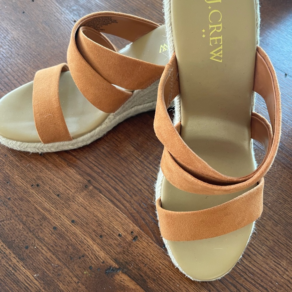 J. Crew Adobe Tan Brown  Espadrille Size 7.5 Brand New